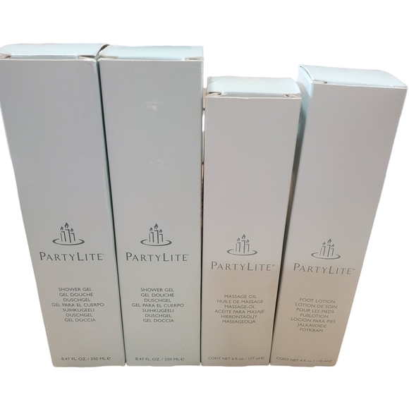 Lot of 4 Partylite Lavish Luxury Pamper Well Being Shower Gel Lotion Massage oil - Picture 2 of 5